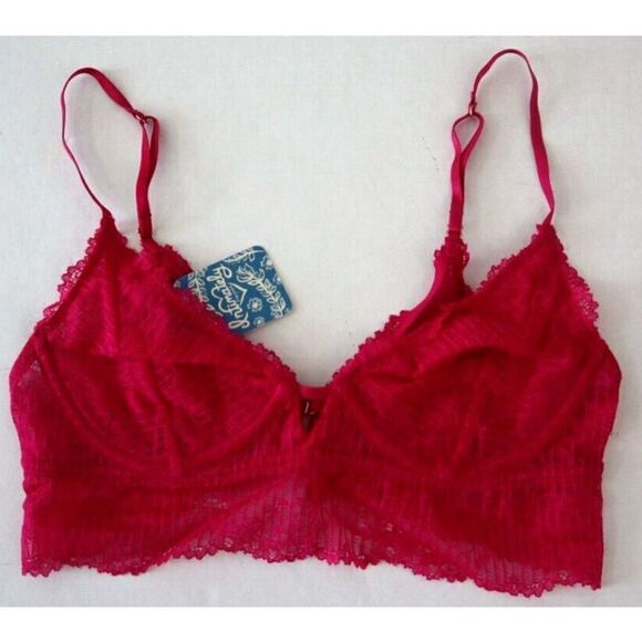 Free People OB1070262 Sz XS Fuschia Pink Alyssa Underwire Lace Bralette $48 - Picture 1 of 9